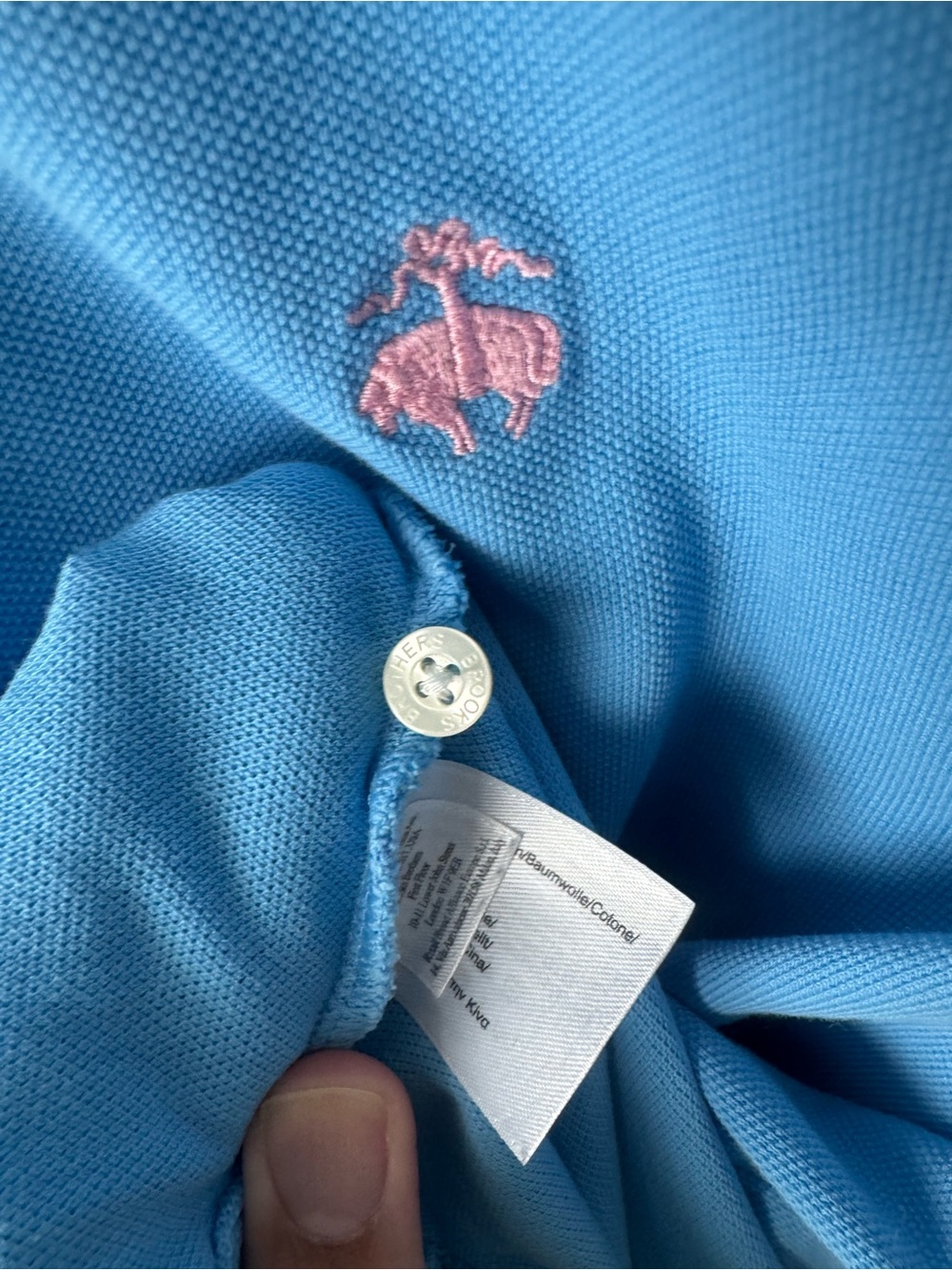 Brooks Brothers Baby Blue Baby Pink Polo Shirt XXL Cotton Embroidery Logo Pastel